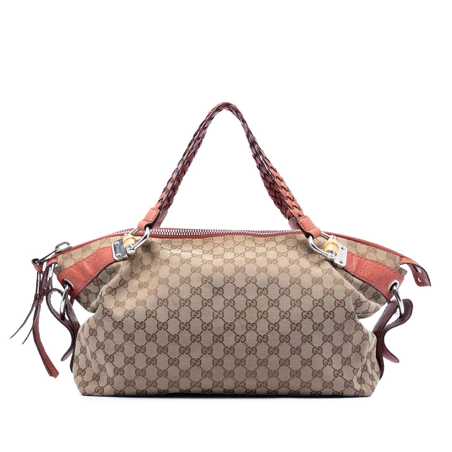 Gucci Medium GG Canvas Bamboo Bar Tote