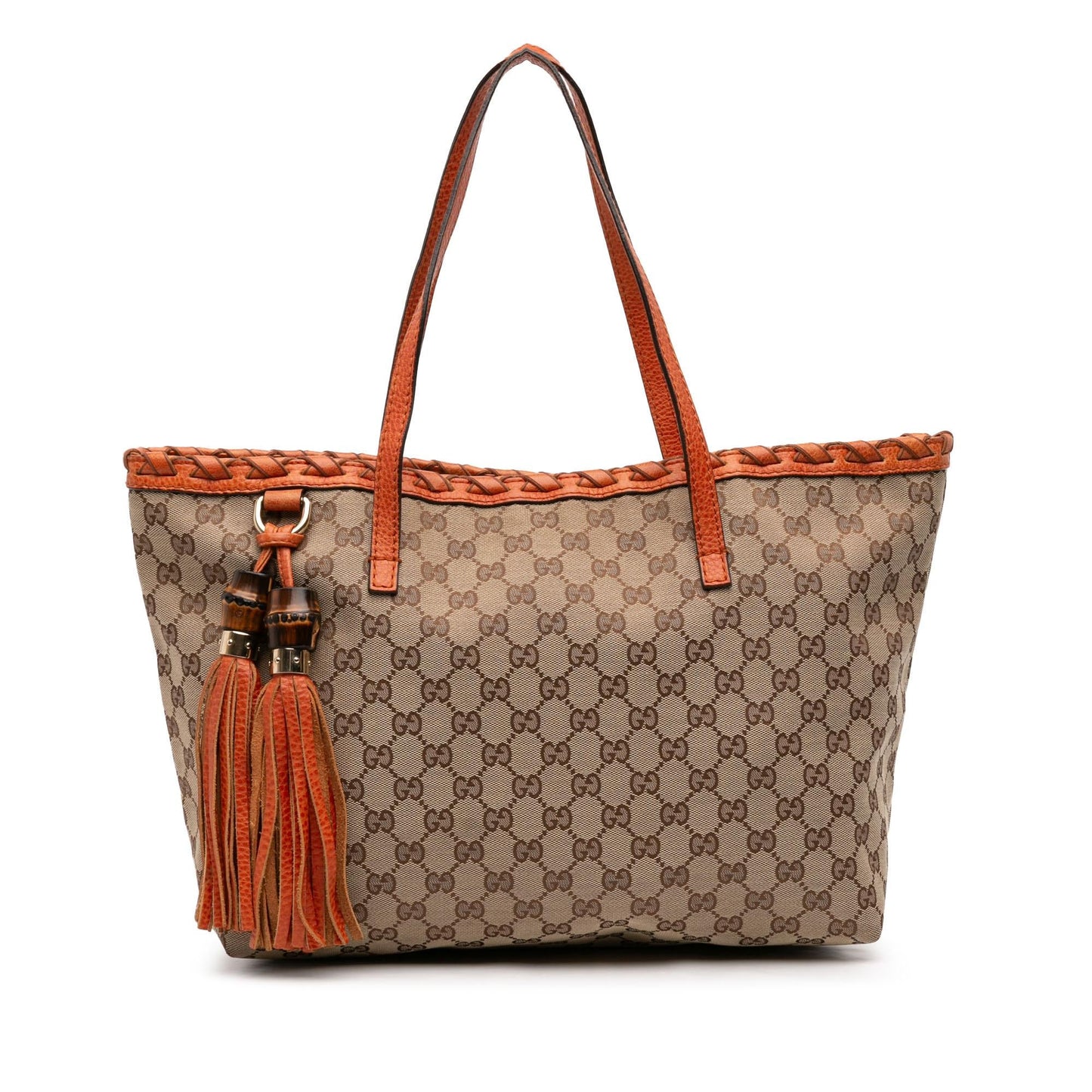 Gucci Medium GG Canvas Bamboo Tassel Tote