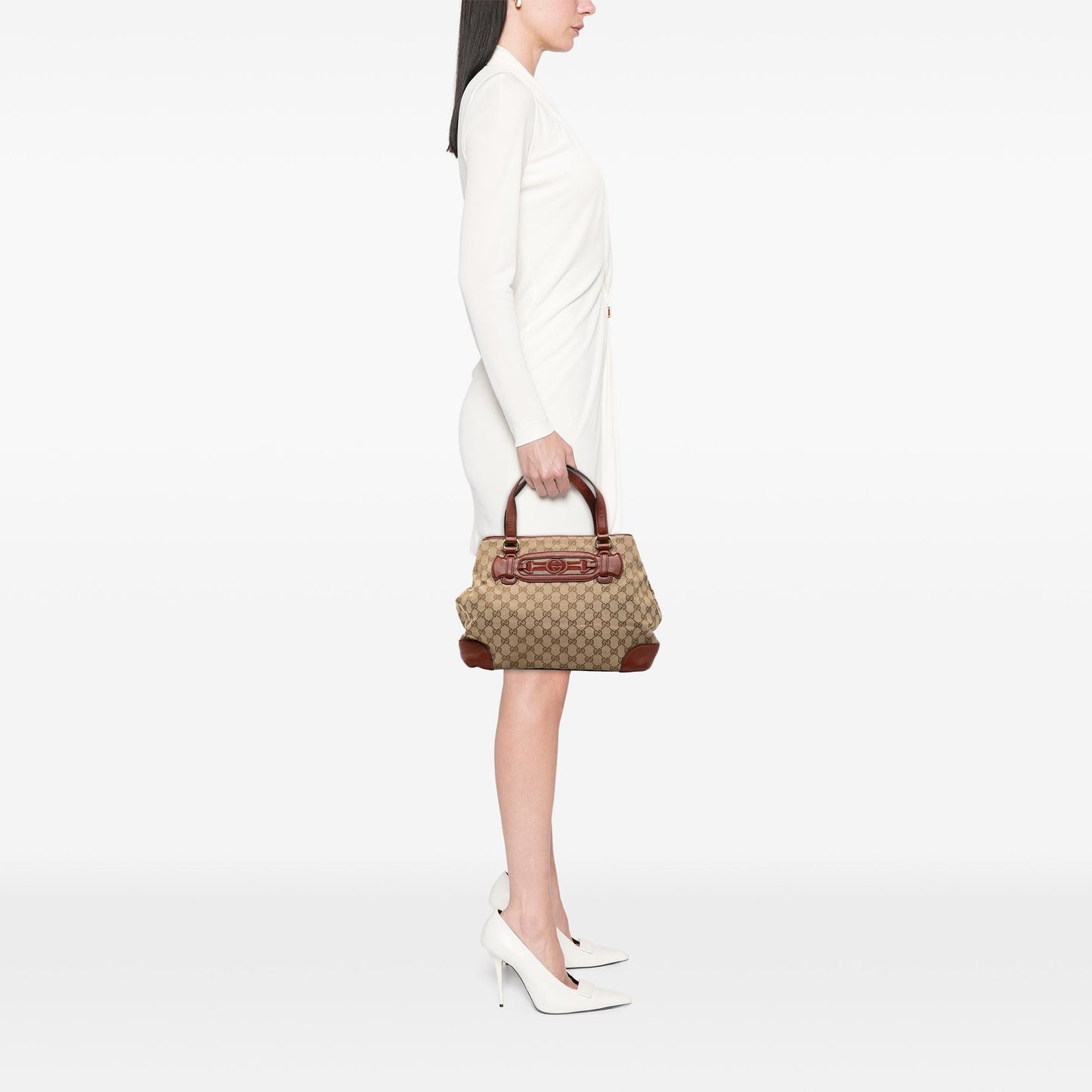 Gucci Medium GG Canvas Web Dressage Tote