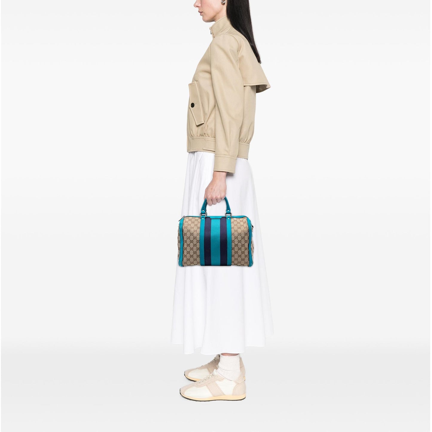 Gucci Medium GG Canvas Web Joy Boston Bag