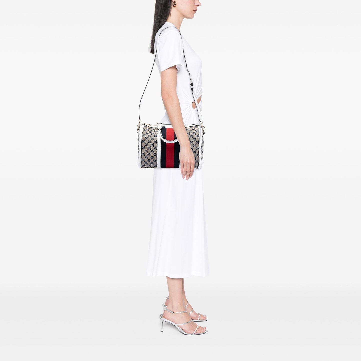 Gucci Medium GG Canvas Web Joy Boston Bag