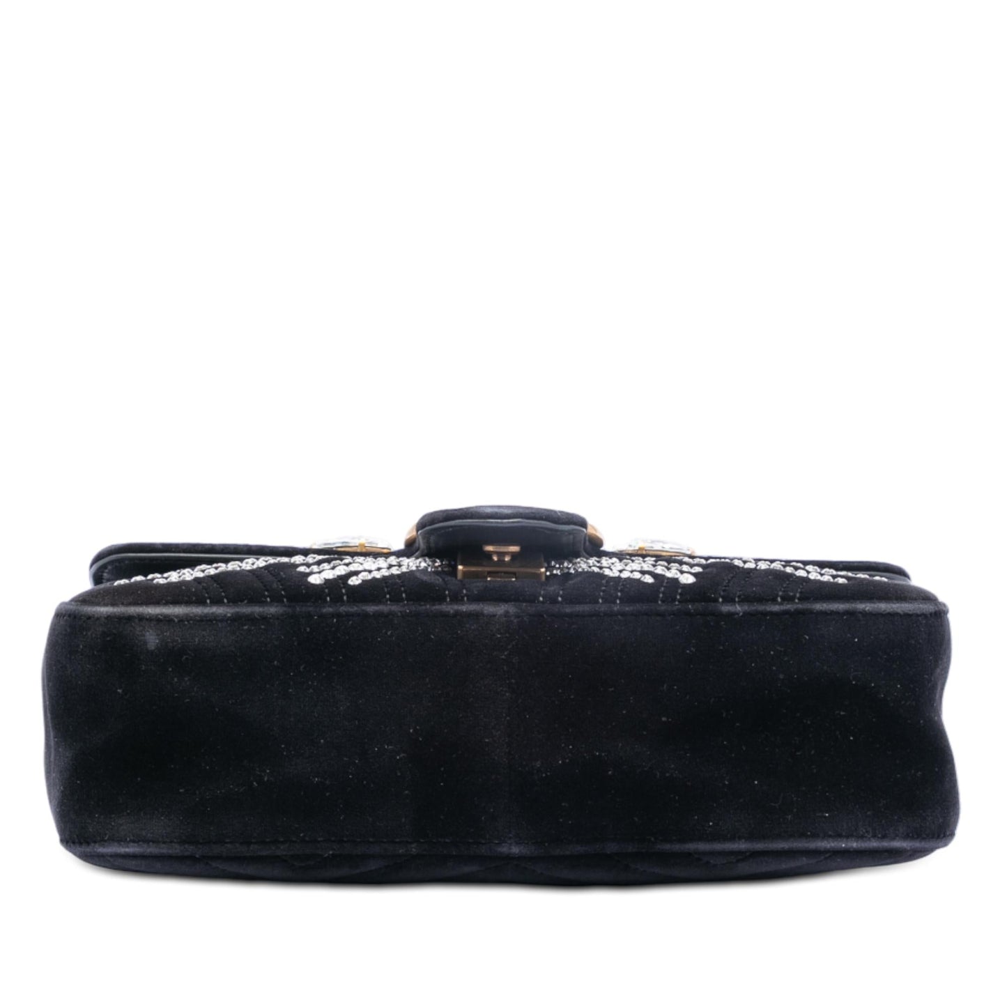 Gucci Medium GG Marmont Matelasse Velvet Crystal Embellished Shoulder Bag
