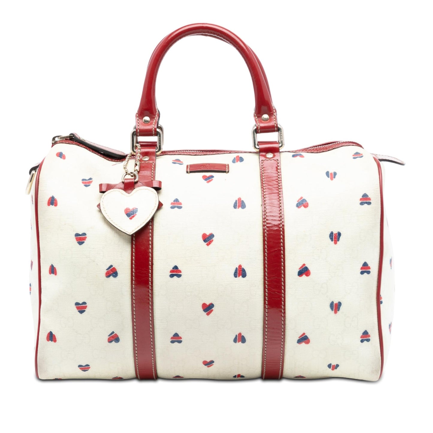 Gucci Medium GG Supreme Hearts Joy Boston Bag