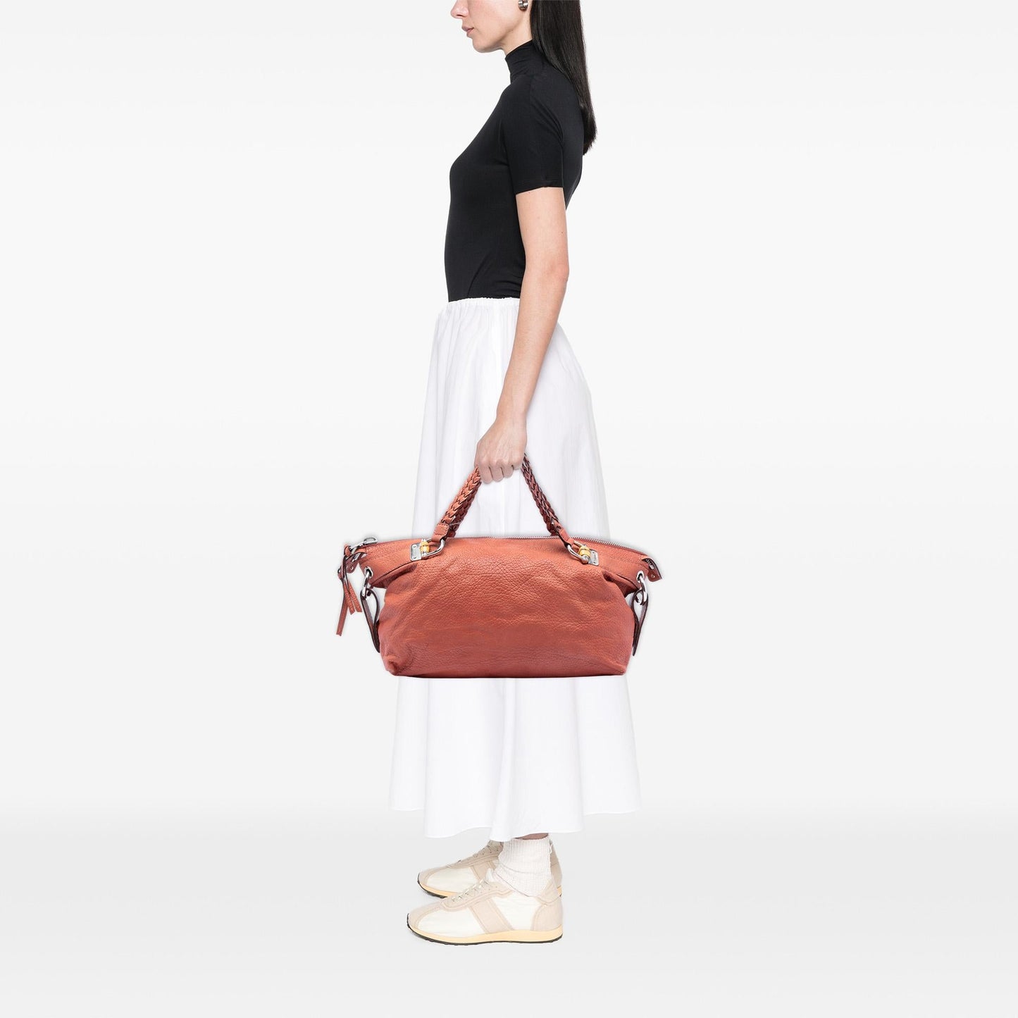 Gucci Medium Leather Bamboo Bar Tote