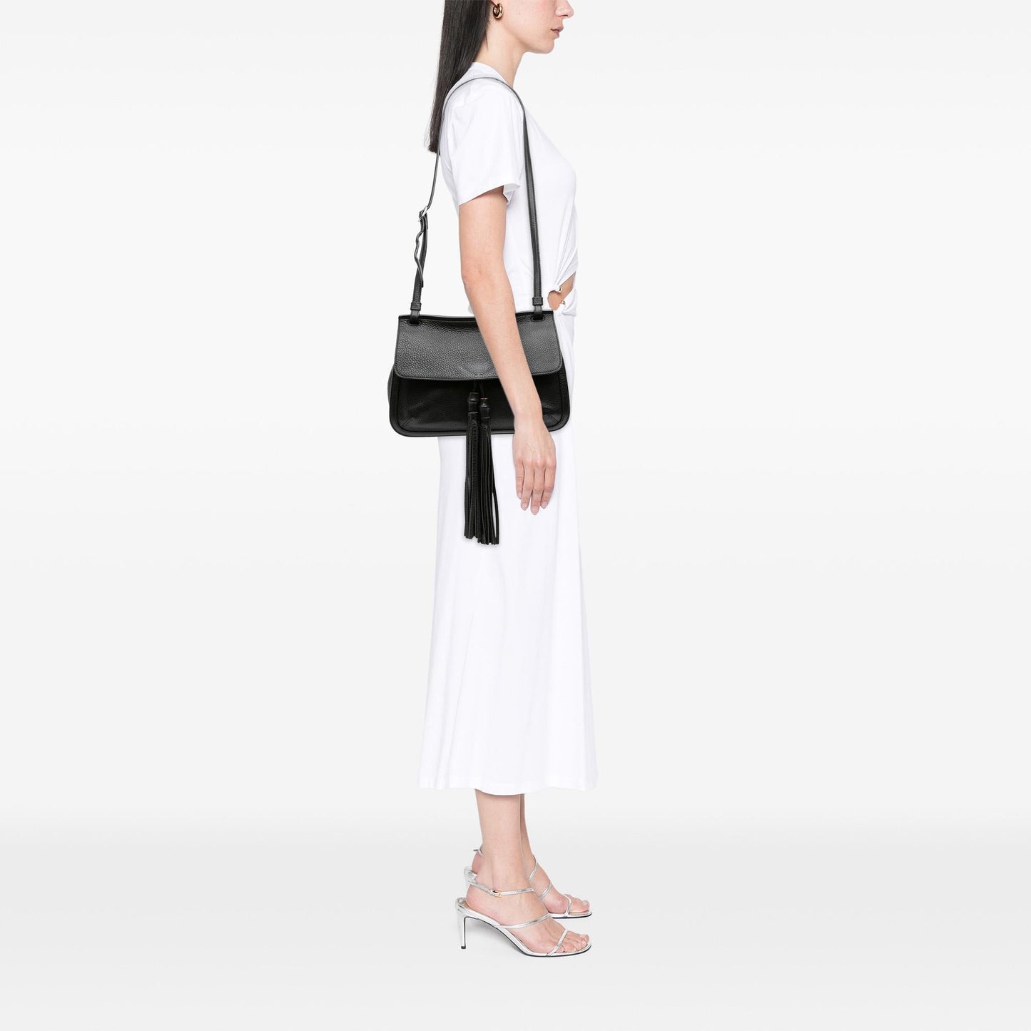 Gucci Medium Leather Bamboo Daily Crossbody
