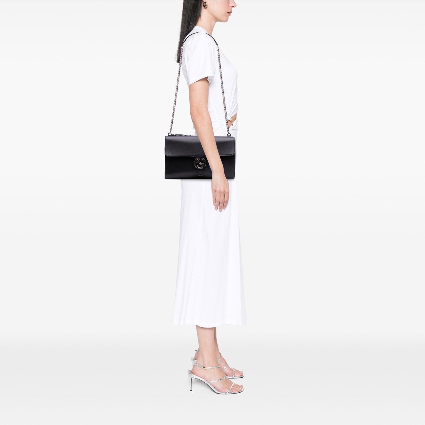Gucci Medium Leather Dollar Interlocking G Crossbody