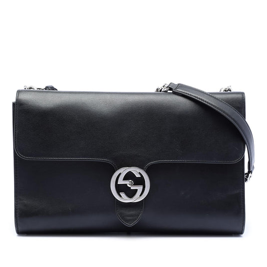 Gucci Medium Leather Dollar Interlocking G Crossbody