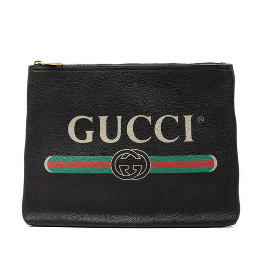 Gucci Medium Leather Logo Portfolio Clutch