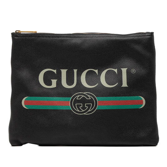 Gucci Medium Leather Logo Portfolio Clutch