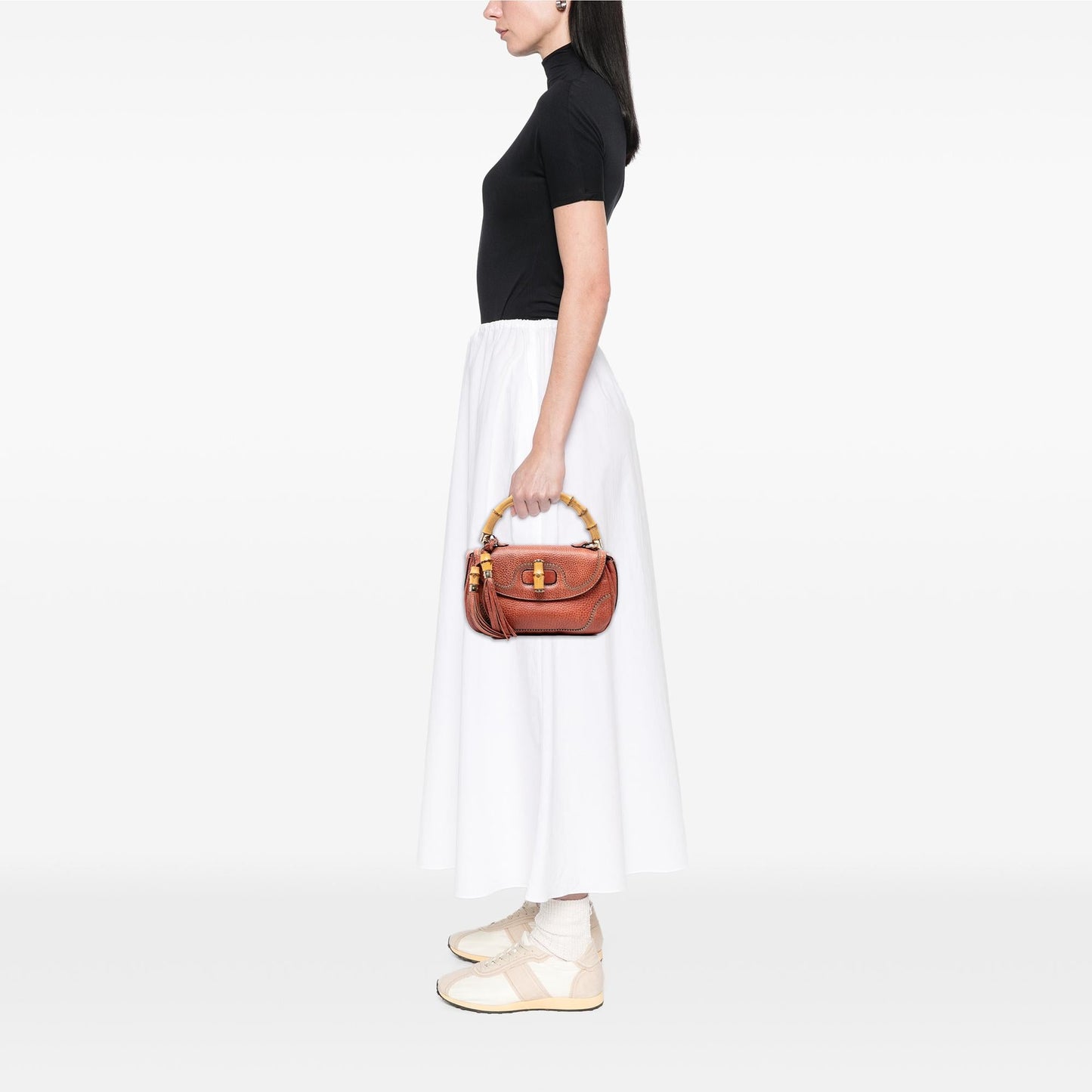Gucci Medium Leather New Bamboo Satchel
