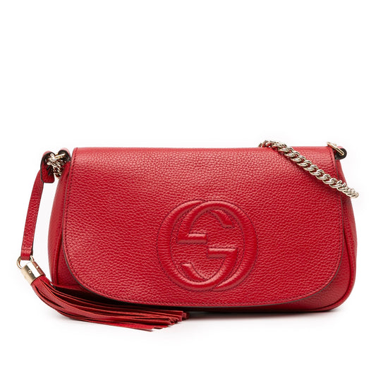 Gucci Medium Leather Soho Chain Flap Crossbody