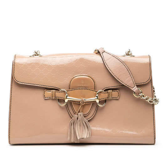 Gucci Medium Microguccissima Patent Emily Shoulder Bag