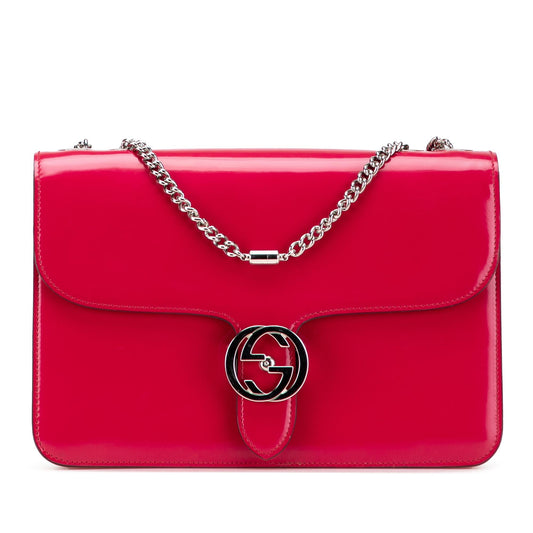 Gucci Medium Patent Dollar Interlocking G Crossbody