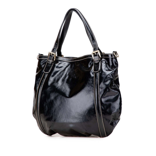Gucci Medium Patent Web Britt Satchel