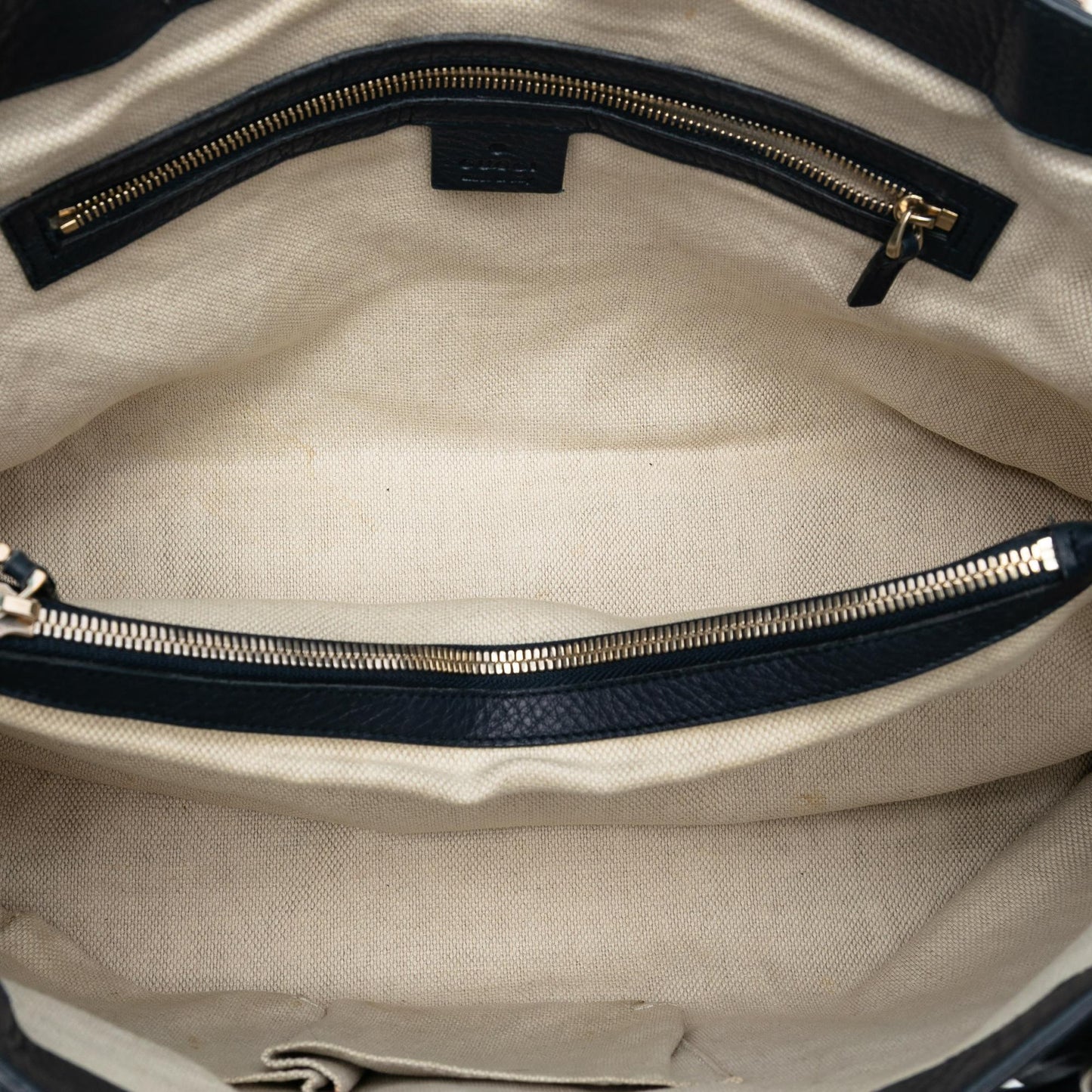 Gucci Medium Pebbled Calfskin Soho Working Satchel