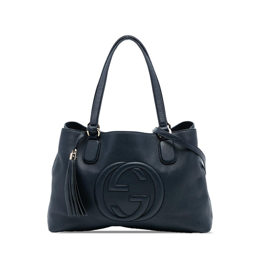 Gucci Medium Pebbled Calfskin Soho Working Satchel