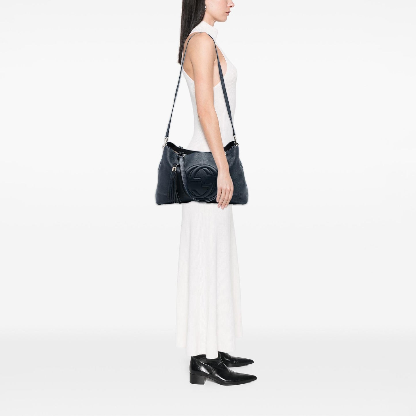 Gucci Medium Pebbled Calfskin Soho Working Satchel