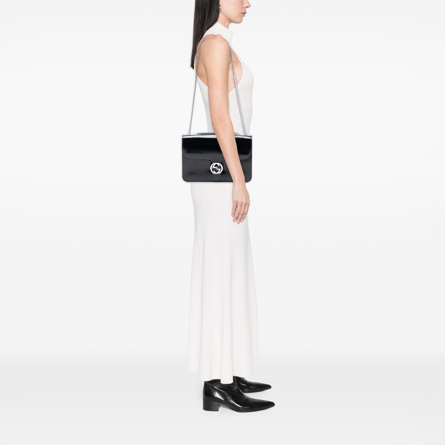 Gucci Medium Polished Calfskin Dollar Interlocking G Crossbody