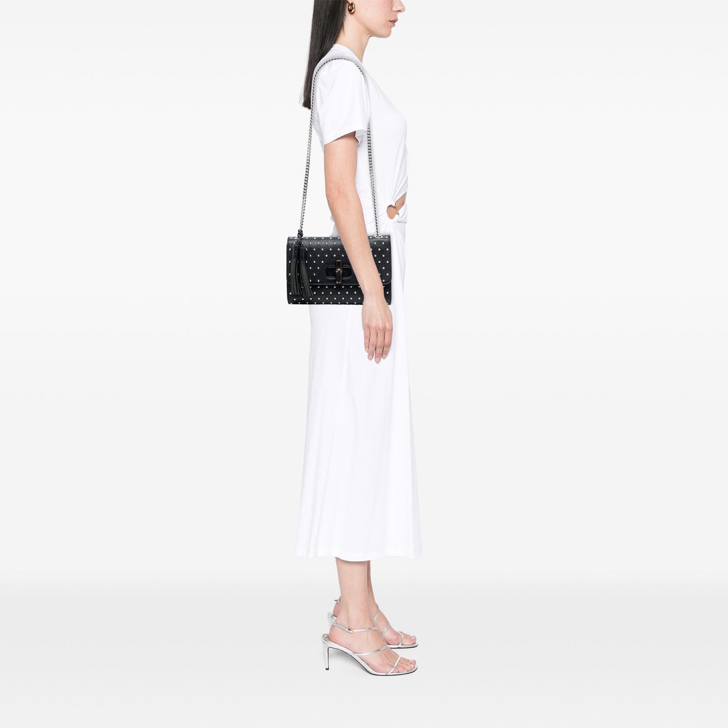 Gucci Medium Studded Leather Miss Bamboo Crossbody