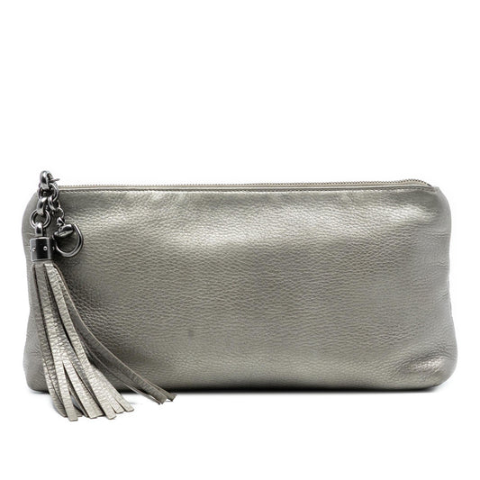 Gucci Metallic Leather Sienna Tassel Clutch