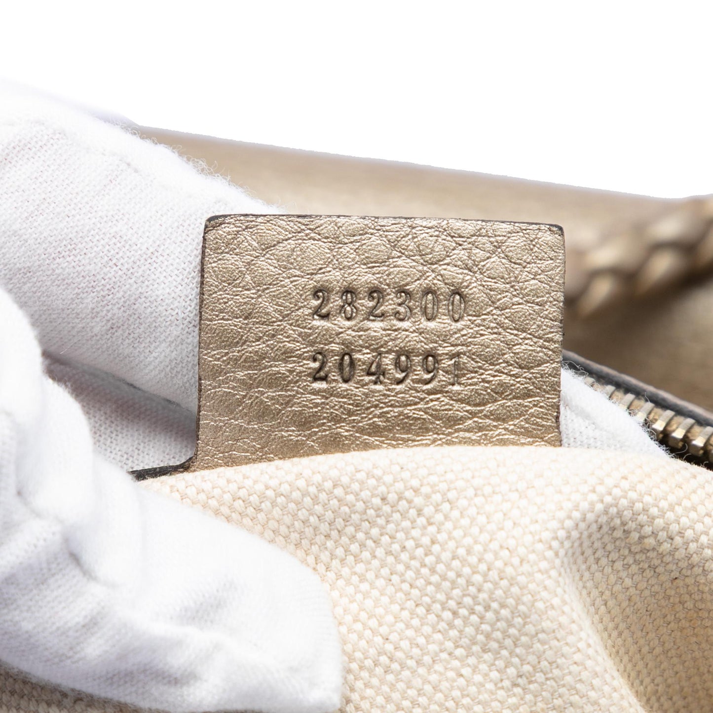 Gucci Metallic Pebbled Calfskin Bella Satchel