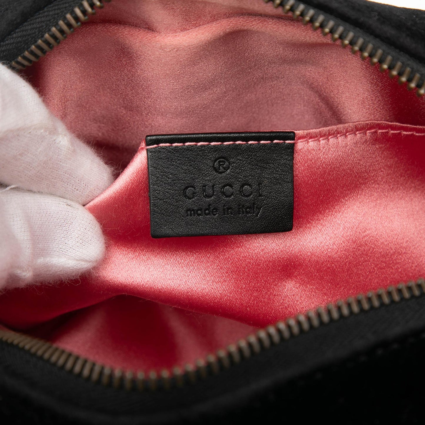 Gucci Mini GG Marmont Crystal Embellished Matelasse Velvet Crossbody