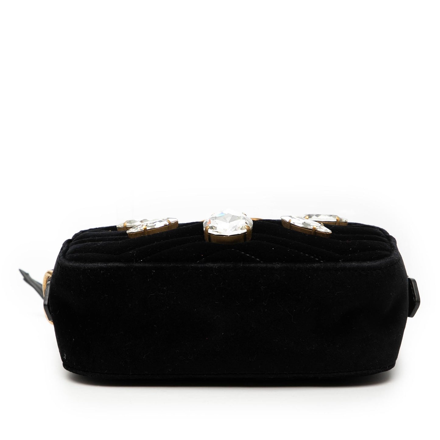 Gucci Mini GG Marmont Crystal Embellished Matelasse Velvet Crossbody