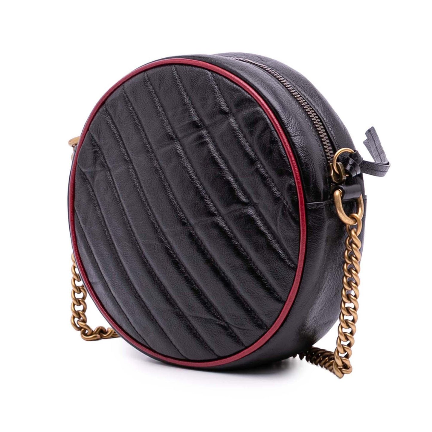 Gucci Mini GG Marmont Matelasse Leather Torchon Round Crossbody