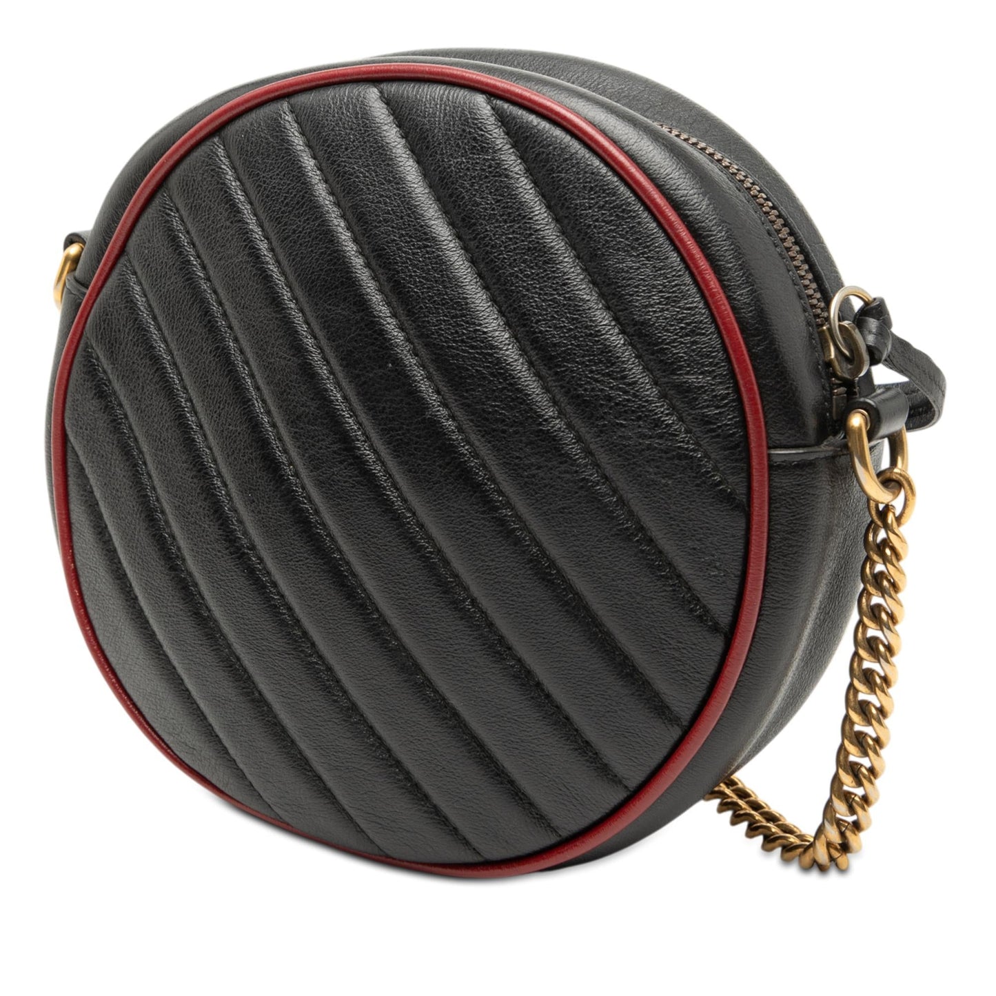 Gucci Mini GG Marmont Matelasse Leather Torchon Round Crossbody