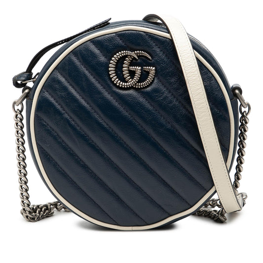 Gucci Mini GG Marmont Matelasse Leather Torchon Round Crossbody
