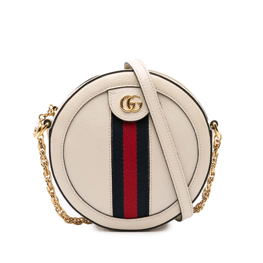 Gucci Mini Leather Ophidia Round Crossbody