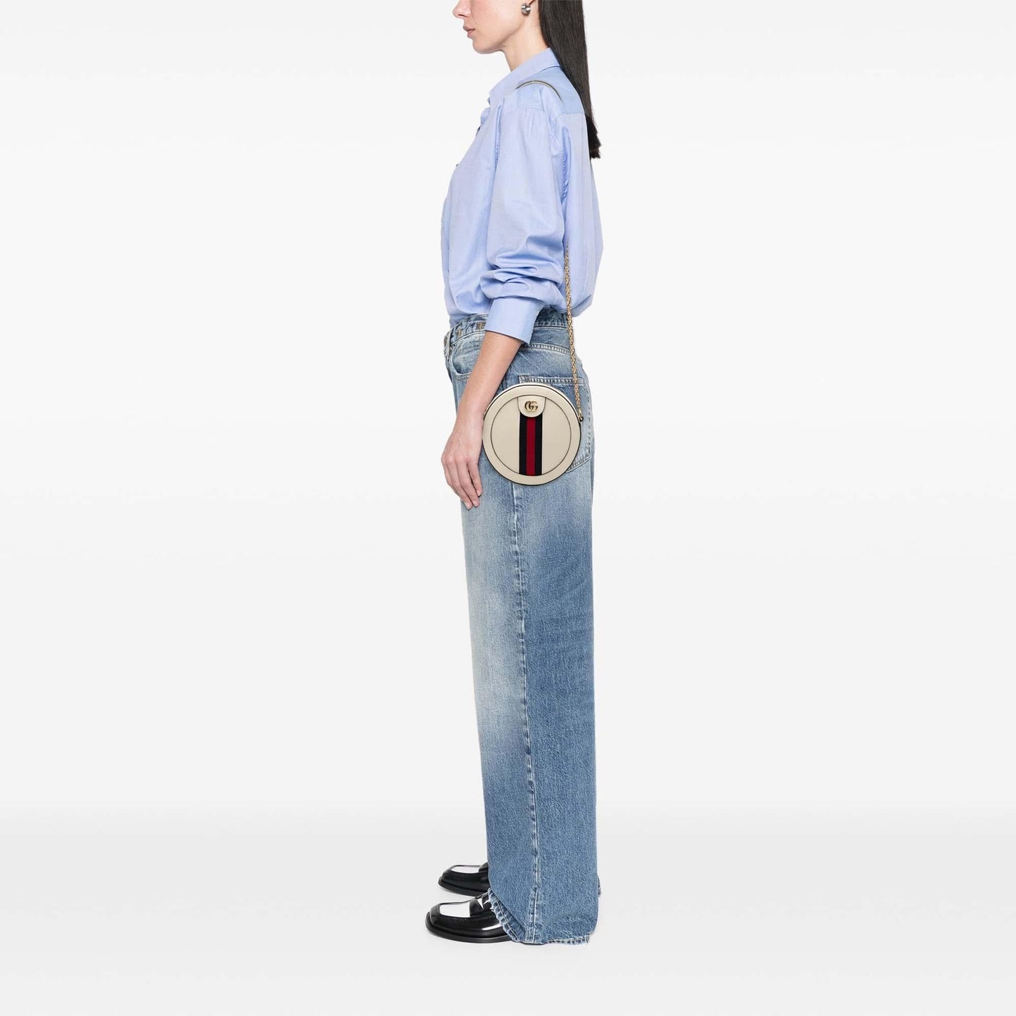 Gucci Mini Leather Ophidia Round Crossbody