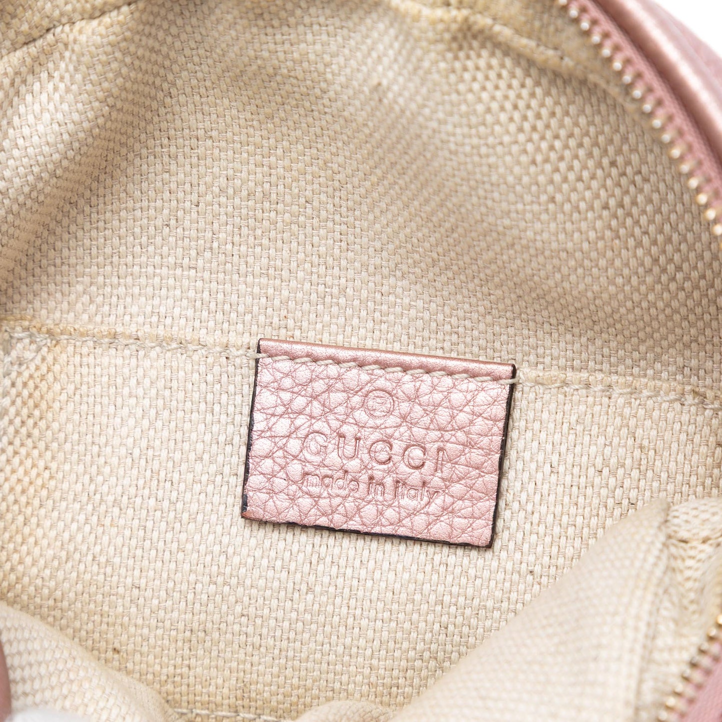 Gucci Mini Metallic Pebbled Calfskin Soho Chain Crossbody