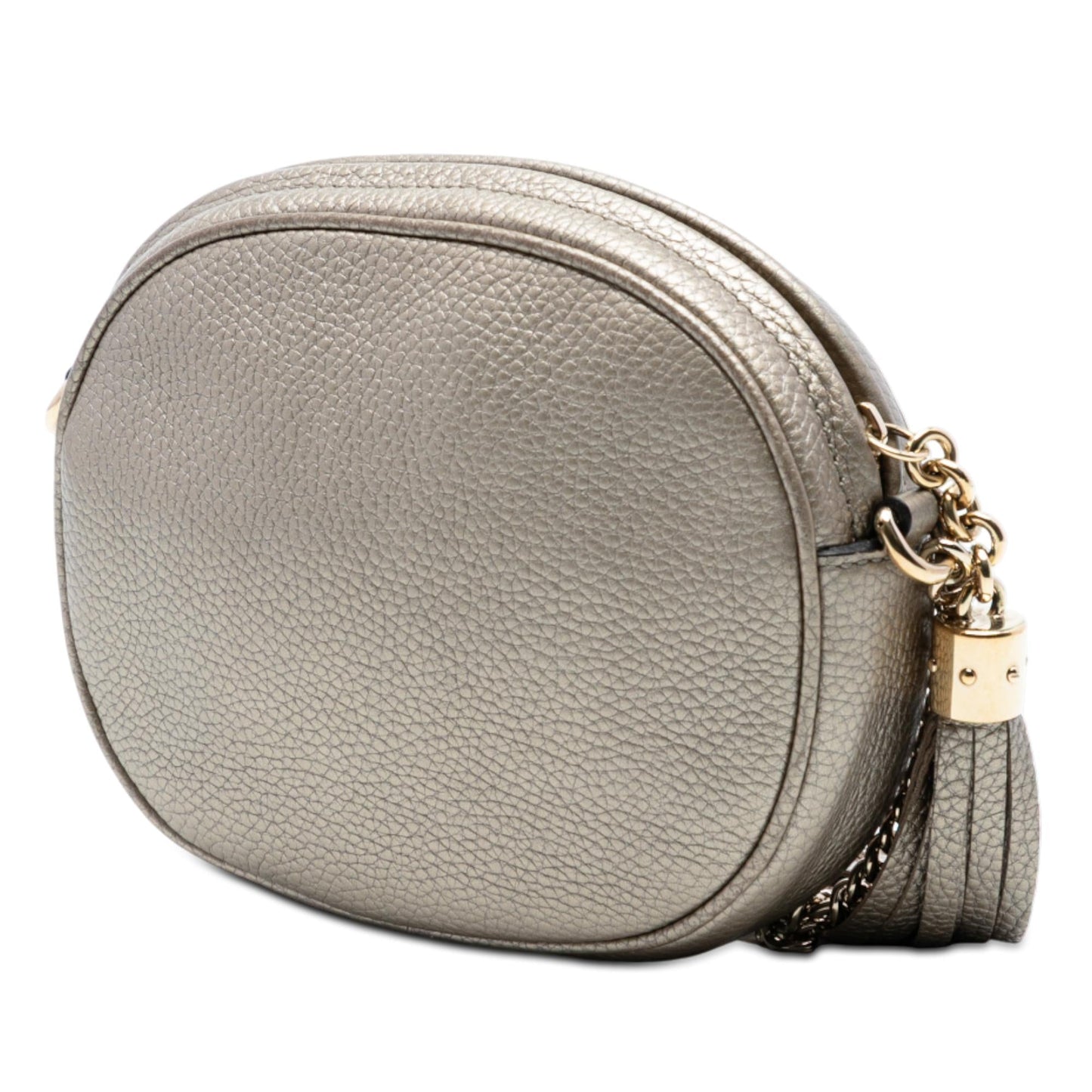 Gucci Mini Metallic Pebbled Calfskin Soho Chain Crossbody
