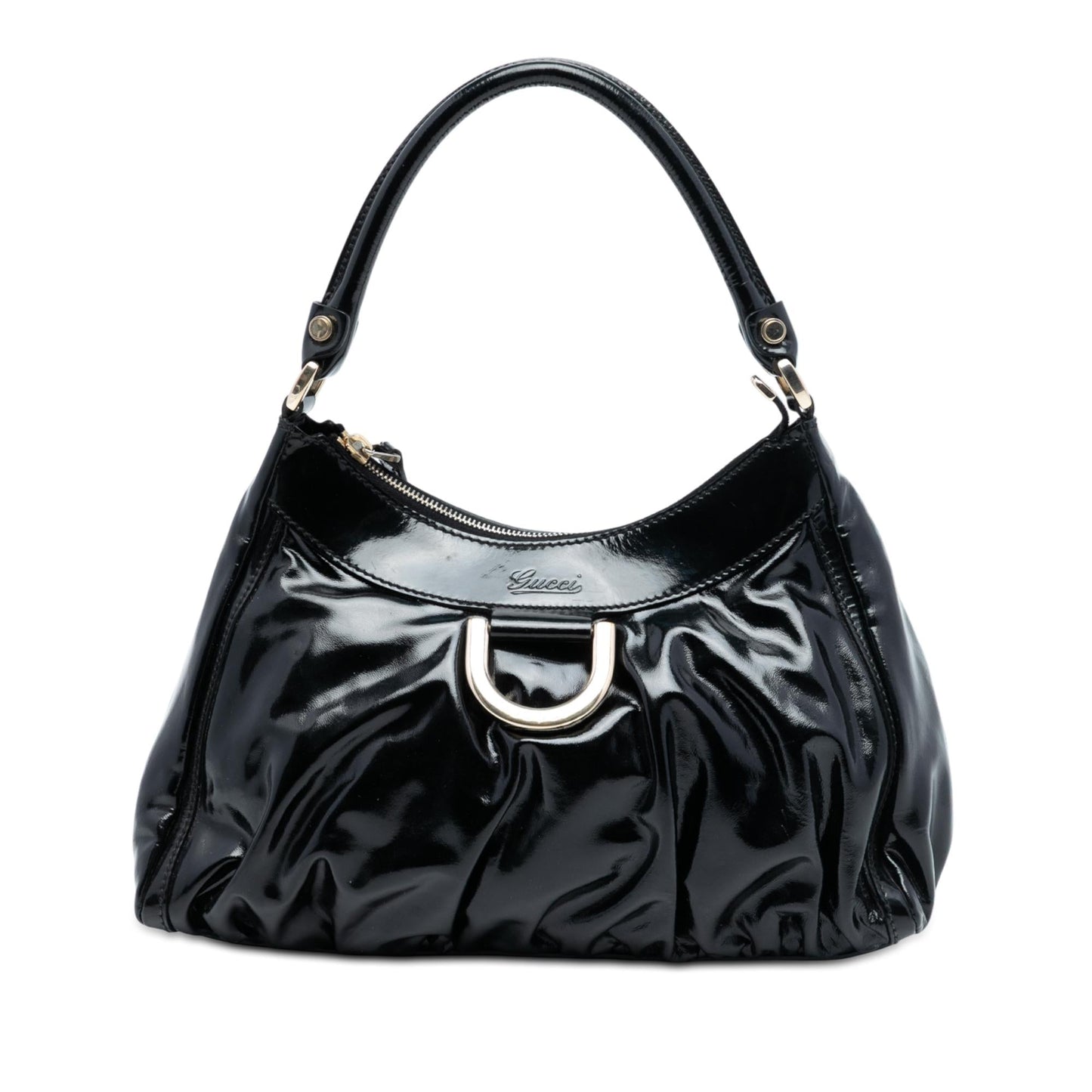 Gucci Patent Abbey D Ring Handbag