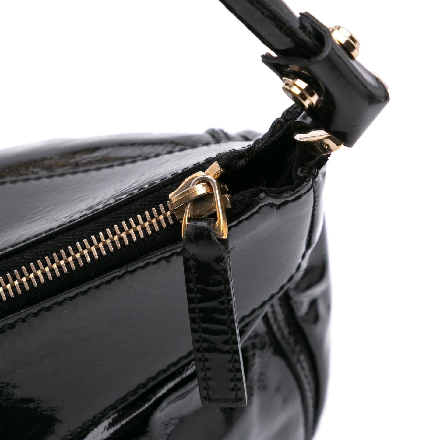 Gucci Patent Abbey D Ring Shoulder Bag