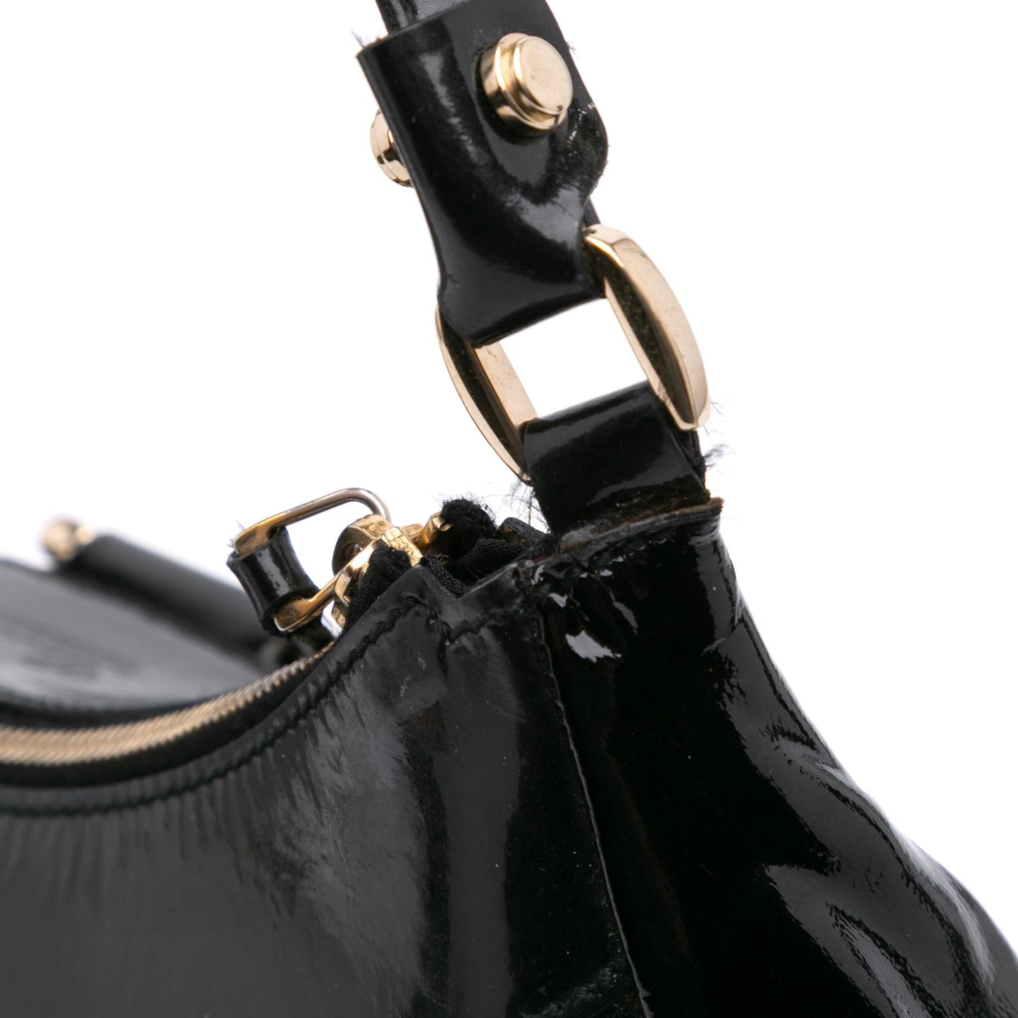 Gucci Patent Abbey D Ring Shoulder Bag