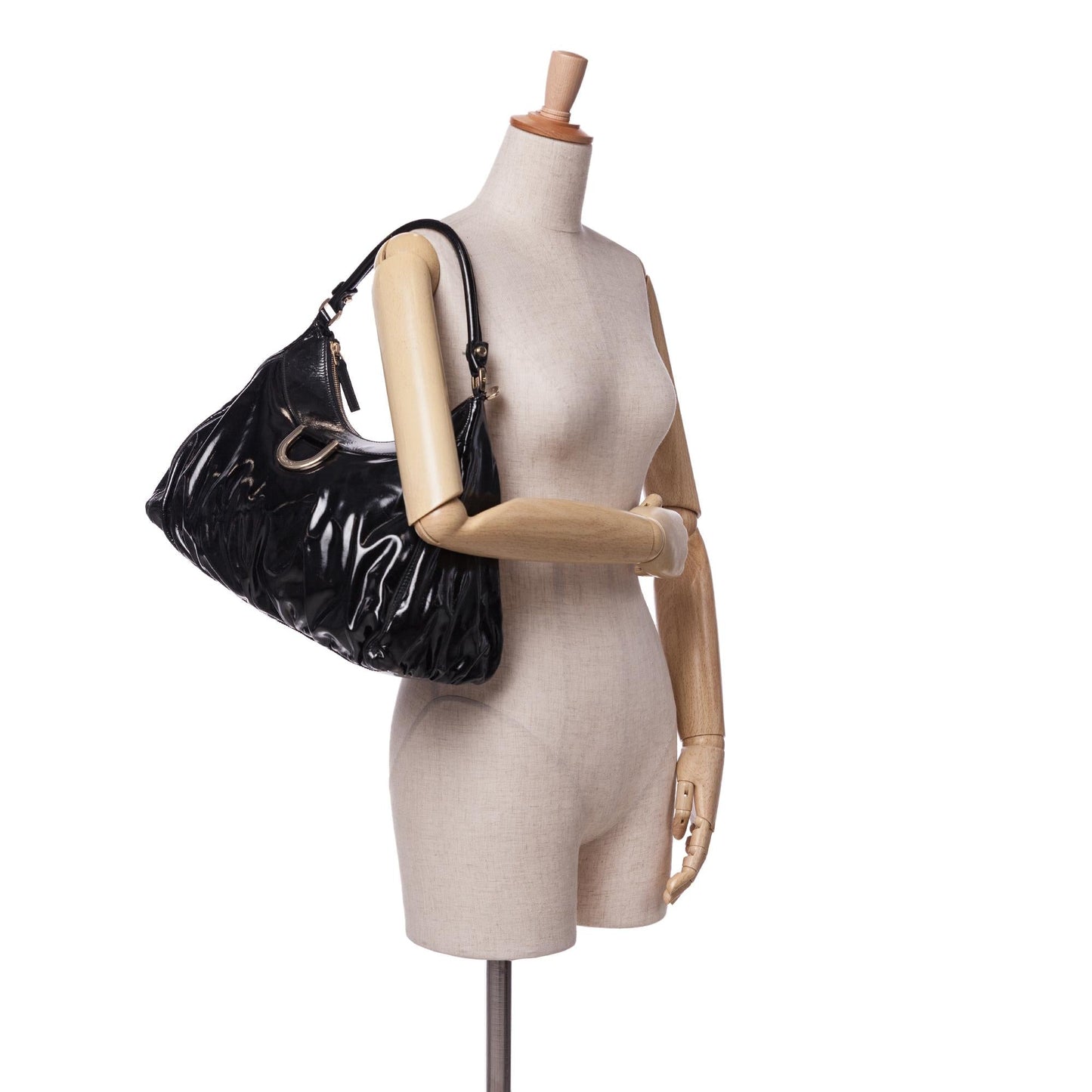 Gucci Patent Abbey D Ring Shoulder Bag