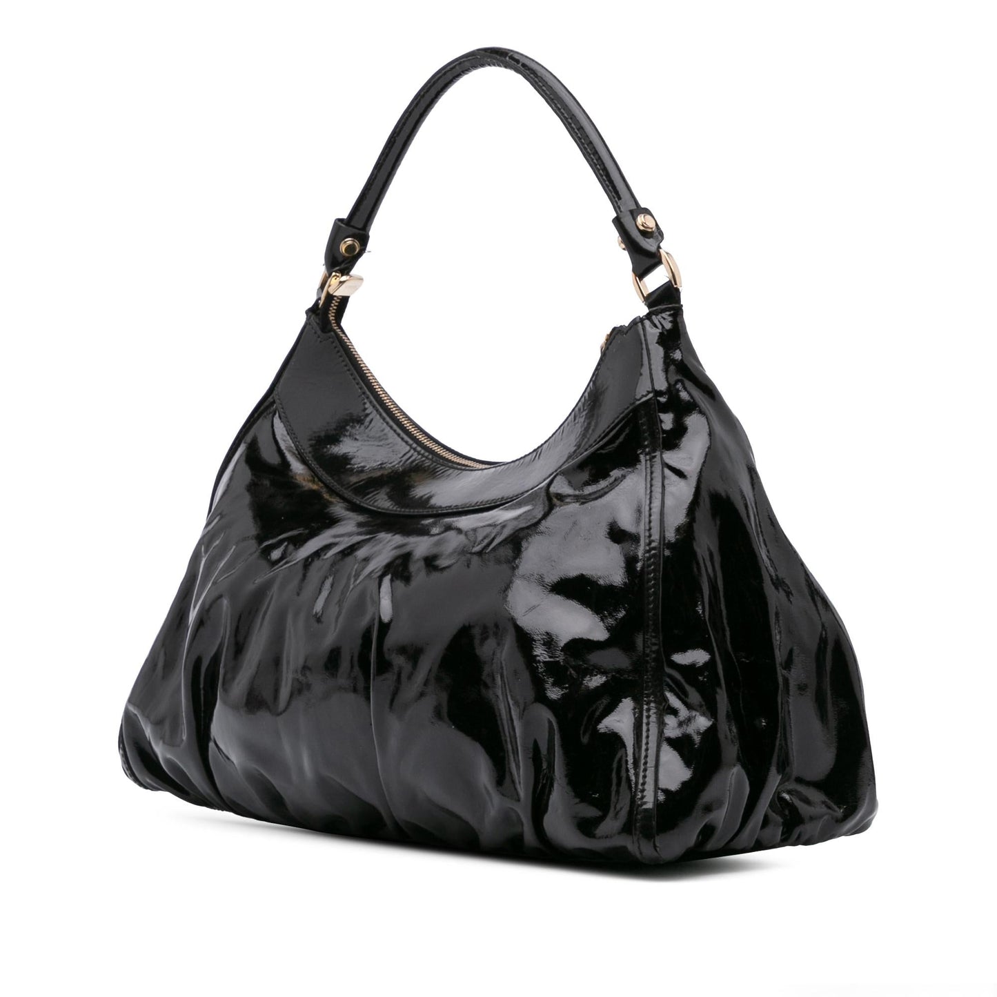Gucci Patent Abbey D Ring Shoulder Bag