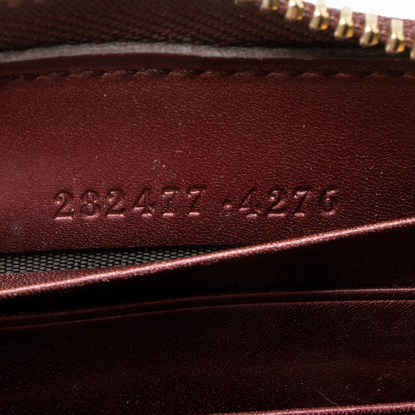 Gucci Patent Leather Guccissima Signature Zip Around Wallet