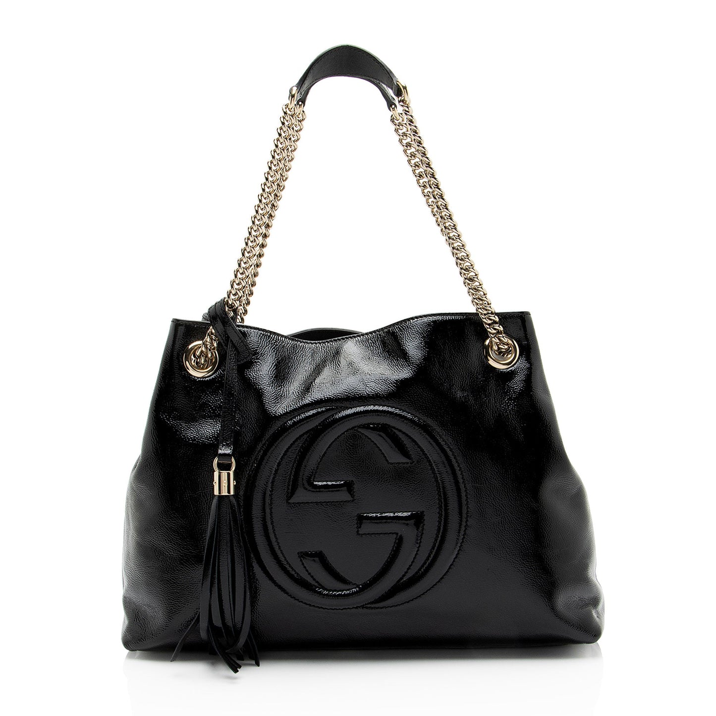 Gucci Patent Leather Soho Medium Shoulder Bag