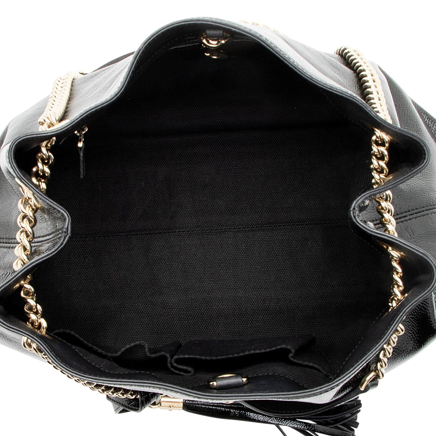 Gucci Patent Leather Soho Medium Shoulder Bag