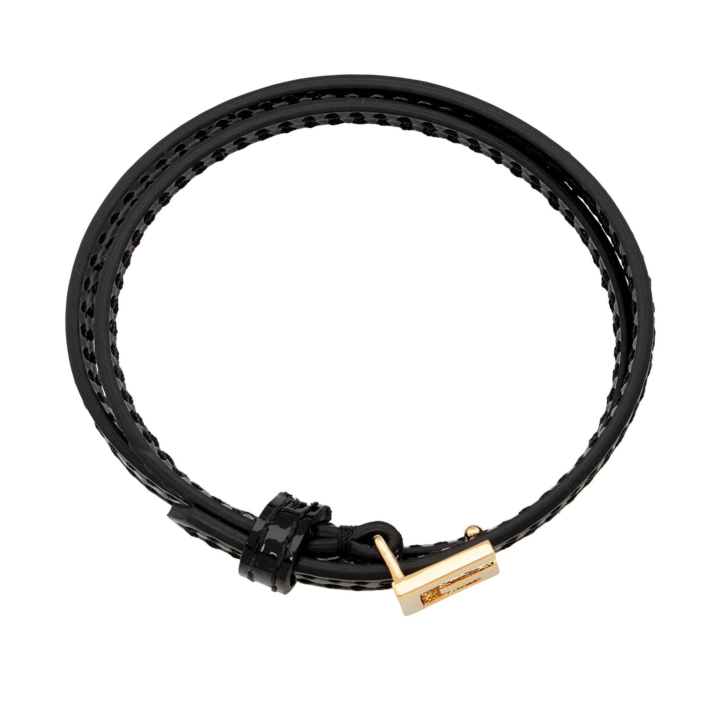 Gucci Patent Leather Square G Wrap Bracelet