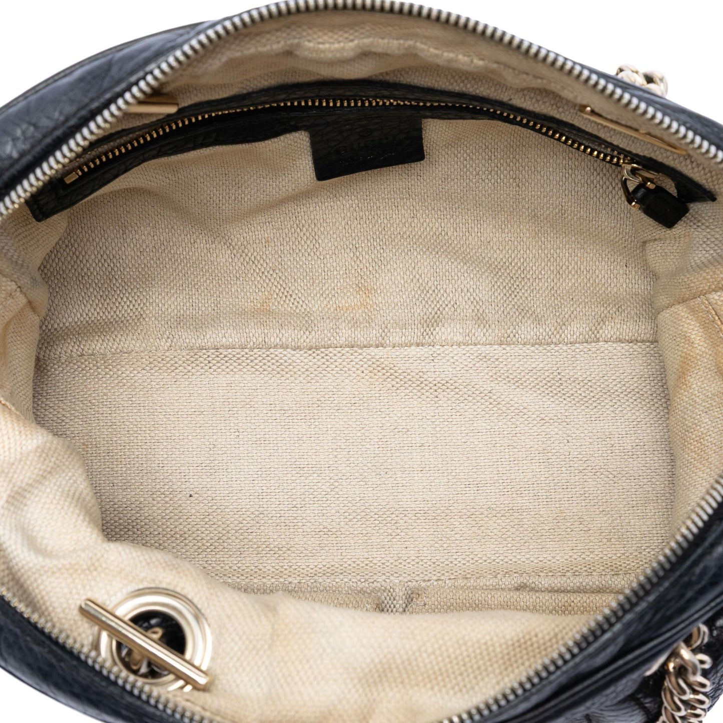 Gucci Pebbled Leather Soho Chain Zip Shoulder Bag