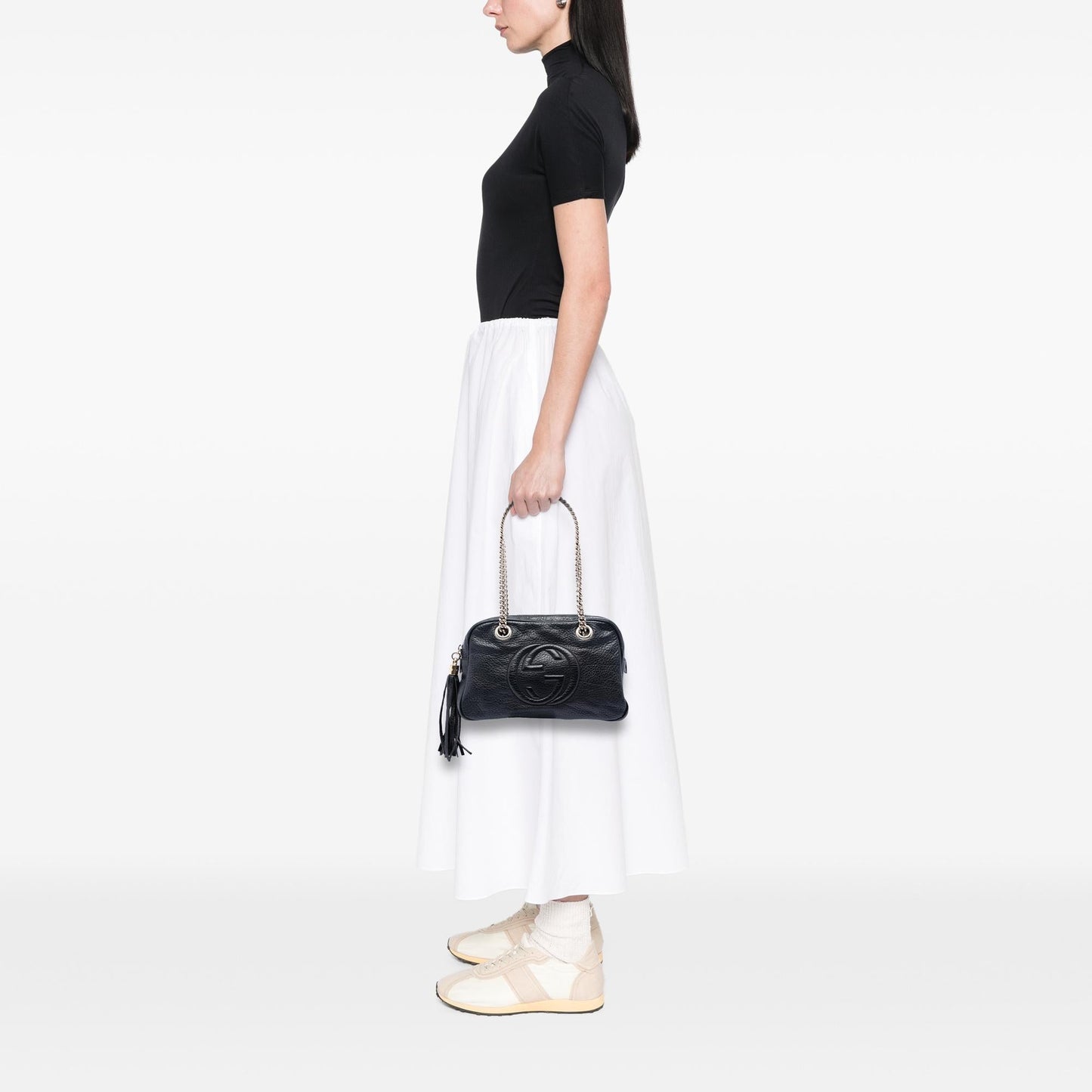 Gucci Pebbled Leather Soho Chain Zip Shoulder Bag