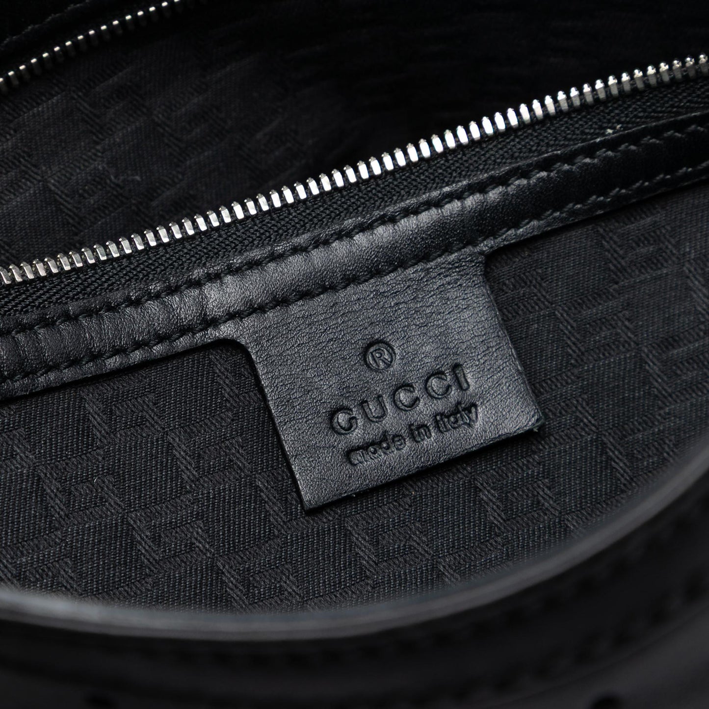 Gucci Perforated Calfskin Interlocking G Reins Satchel