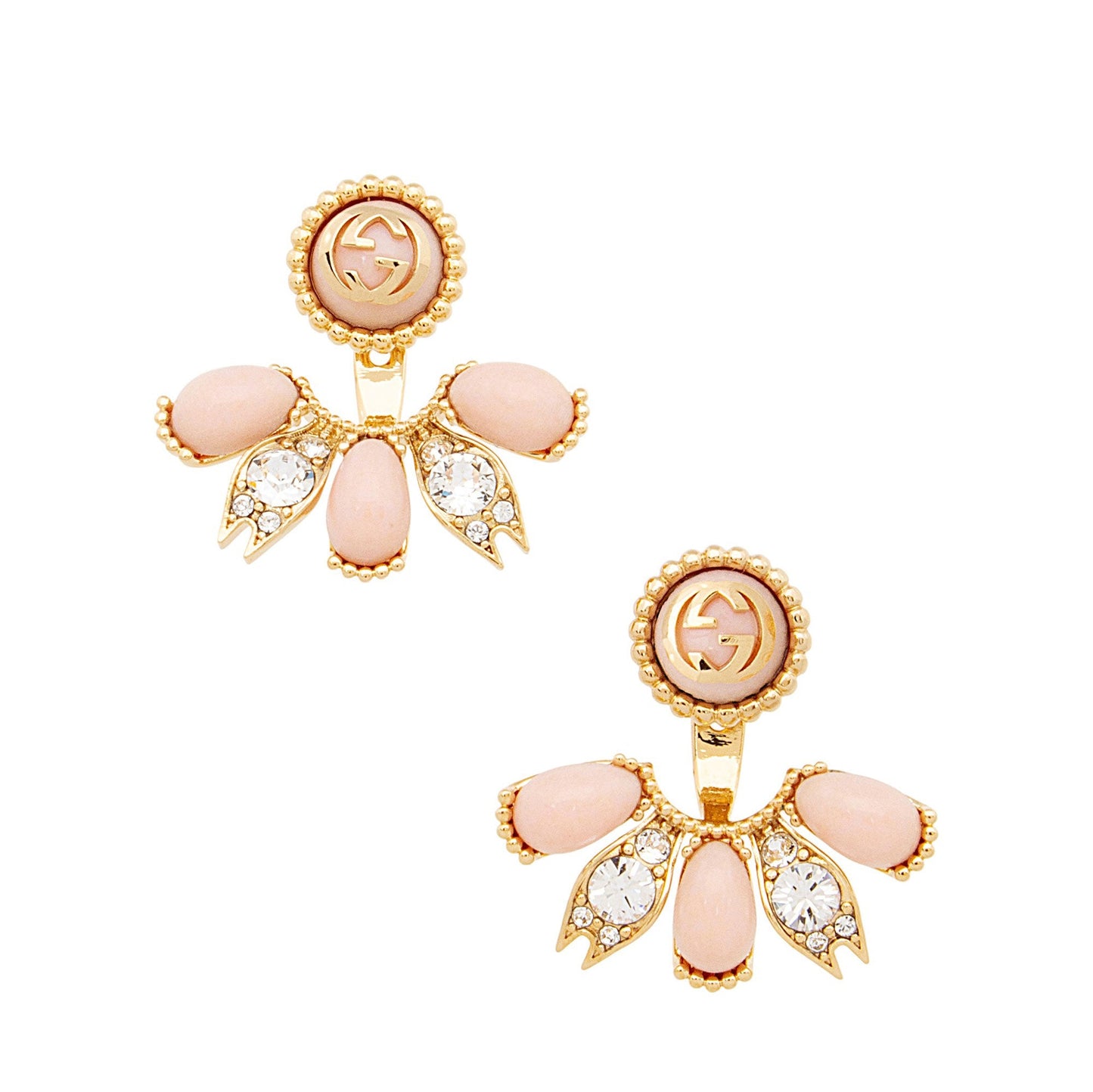 Gucci Resin Crystal Interlocking G Earrings