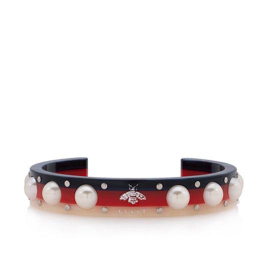 Gucci Resin Web Cuff Bracelet (SHF-E8d1X8)