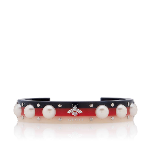 Gucci Resin Web Cuff Bracelet (SHF-o2JPQR)