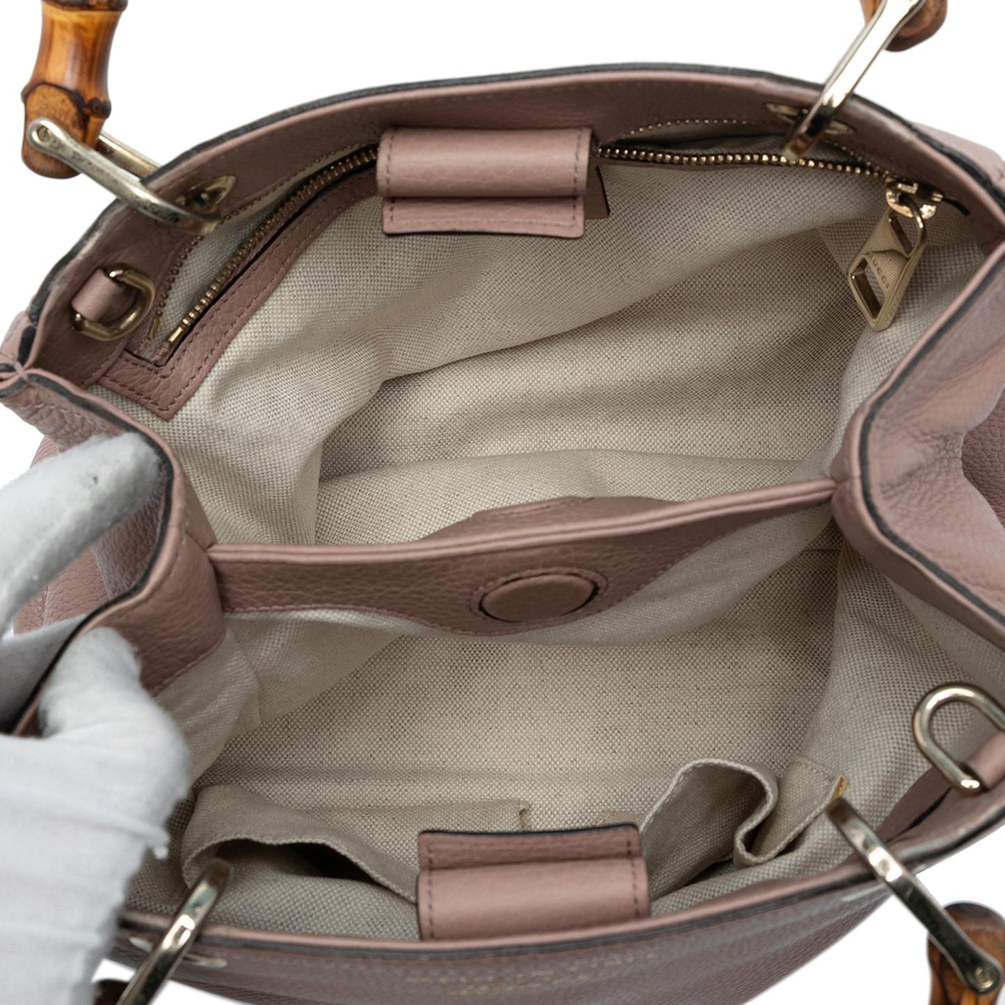 Gucci Small Calfskin Bamboo Shopper Satchel